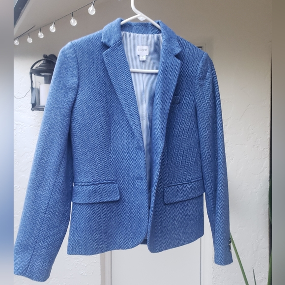 J. Crew Jackets & Blazers - New J Crew Blue Herringbone Blazer 0